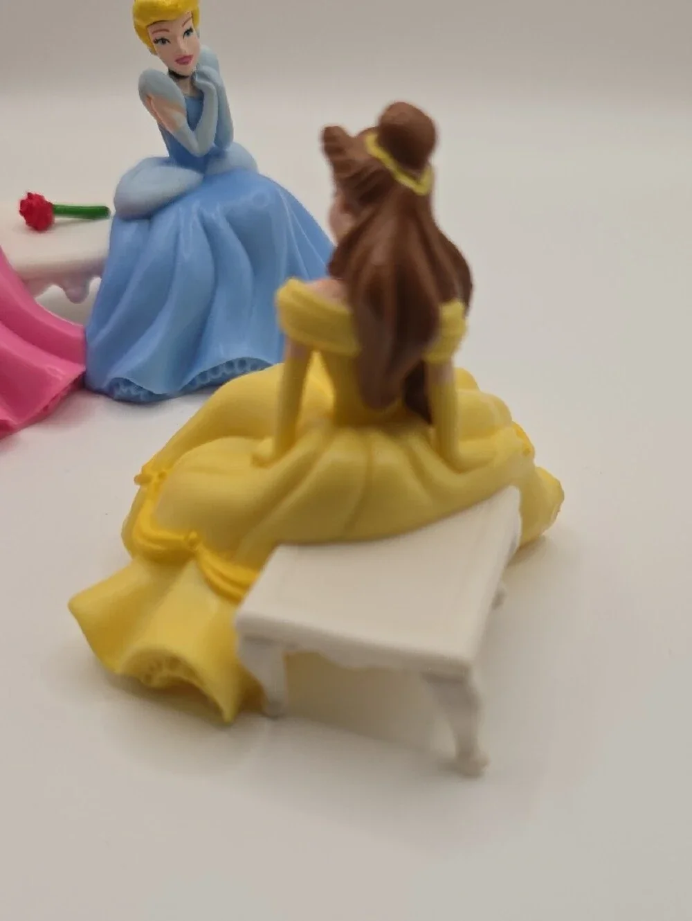 Disney Princess Cake Toppers - Pink, Blue & Yellow Gowns